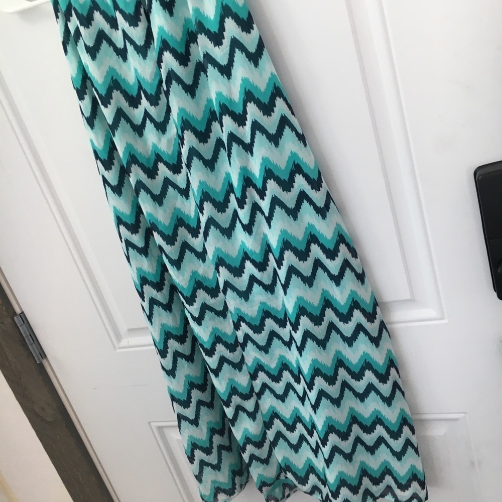 TACERA Chevron Blue Large Sleeveless Womens Dress - Picture 4 of 6